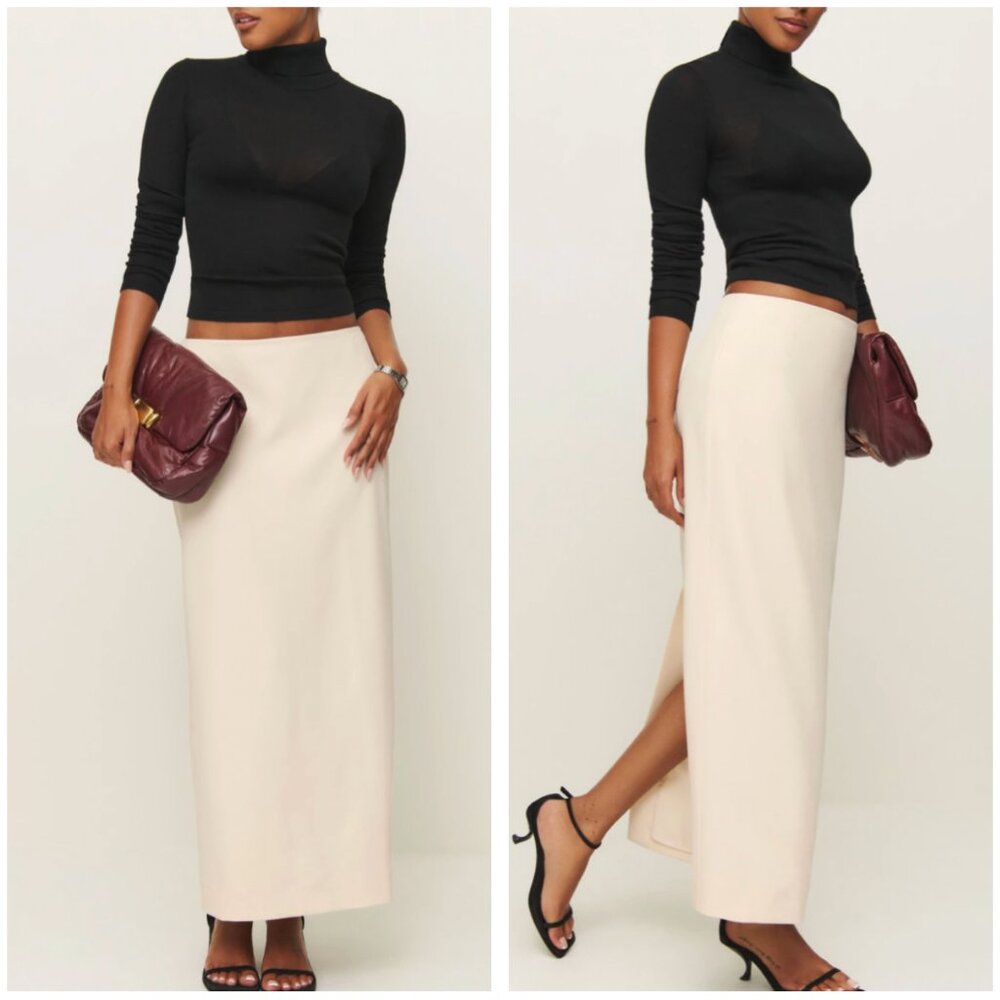 Reformation Cream Maxi Skirt